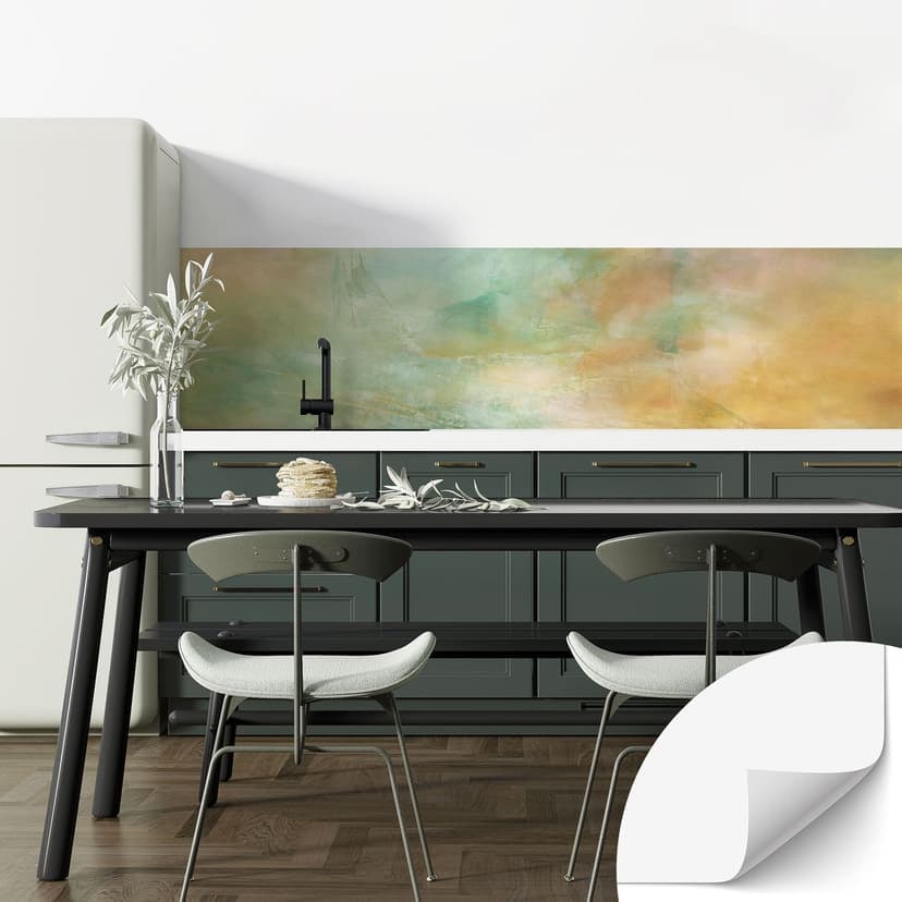 Rivestimento cucina autoadesivo Turchese oro luce del mare - Schmucker