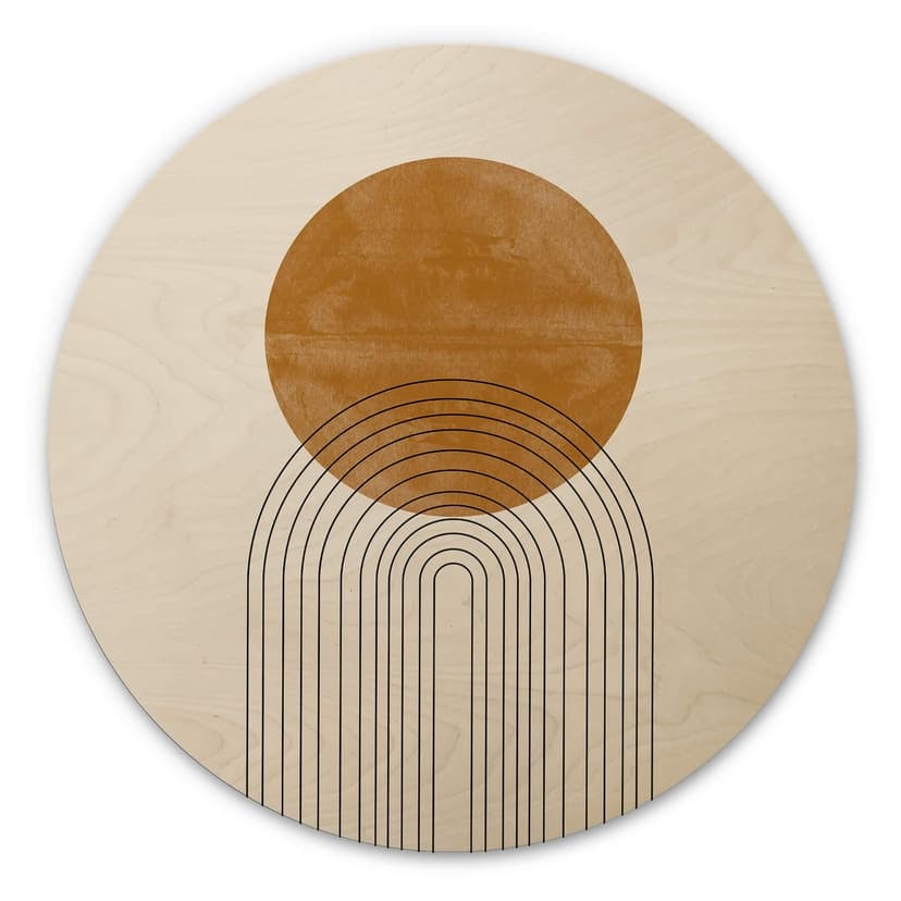 Stampa su legno The Miuus Studio - Flusso astratto - Rotondo