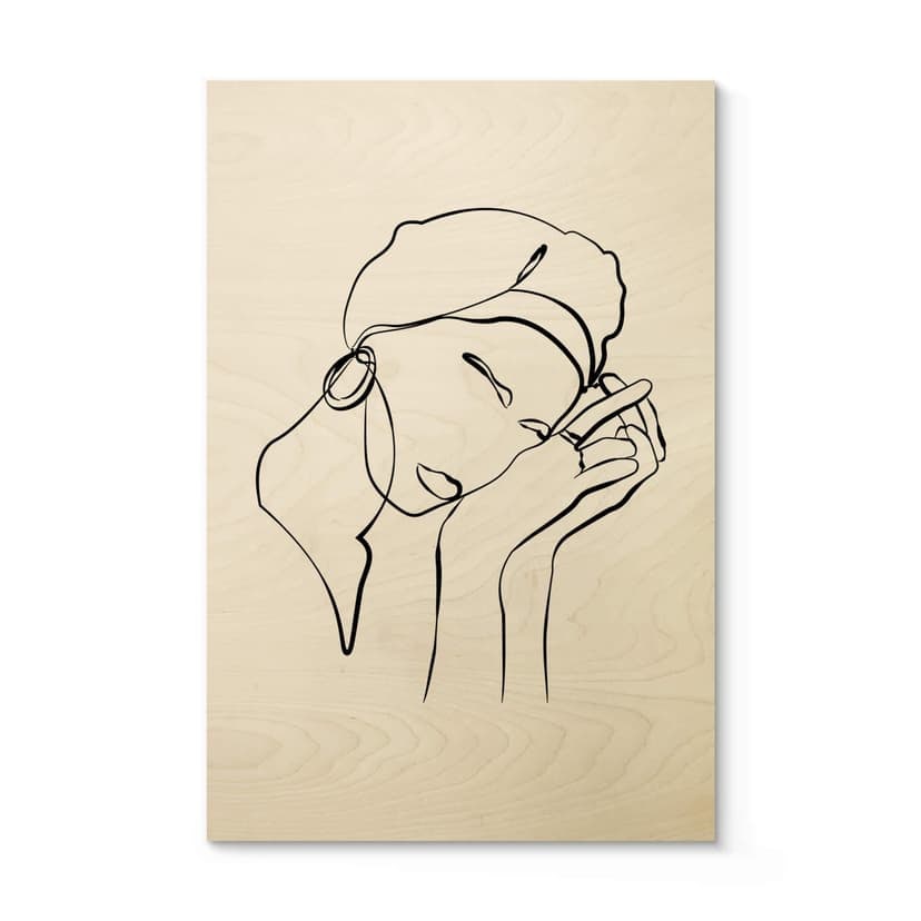 Stampa su legno NKTN - Line Art - Non preoccuparti
