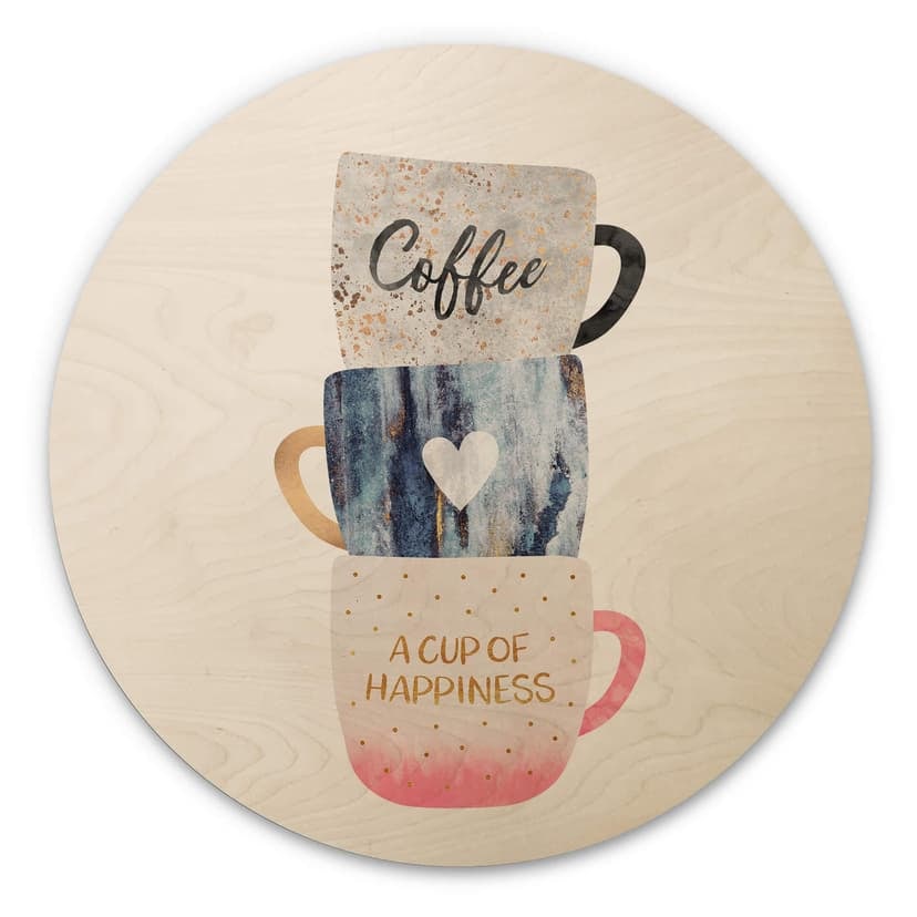Stampa su legno Fredriksson - A Cup of Happiness