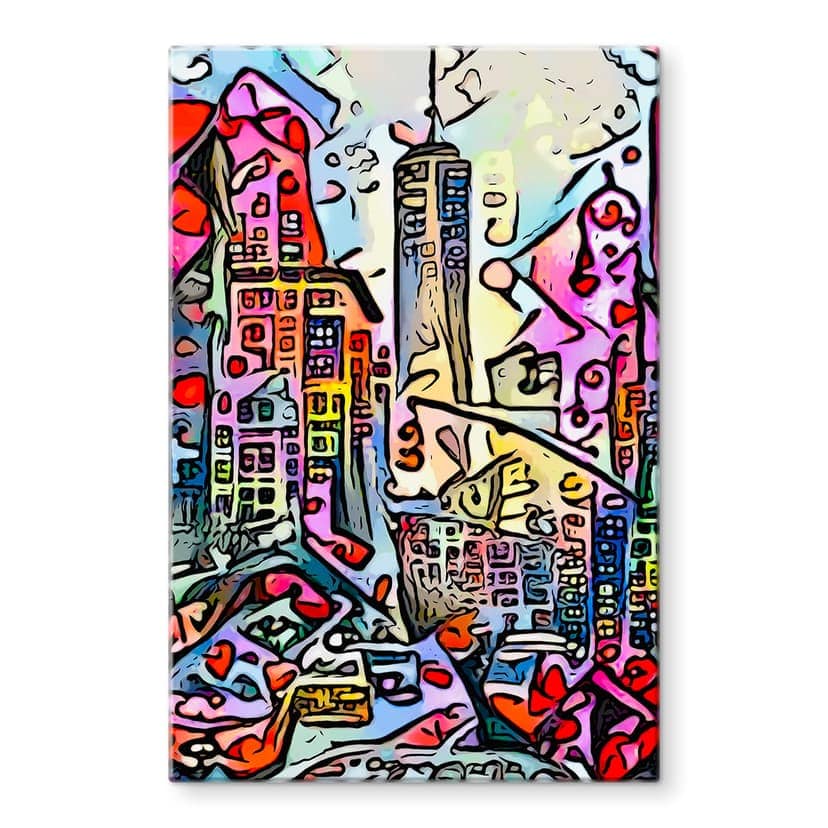 Glasbild Zamart - New York Empire State Building - Rizzi-Stil