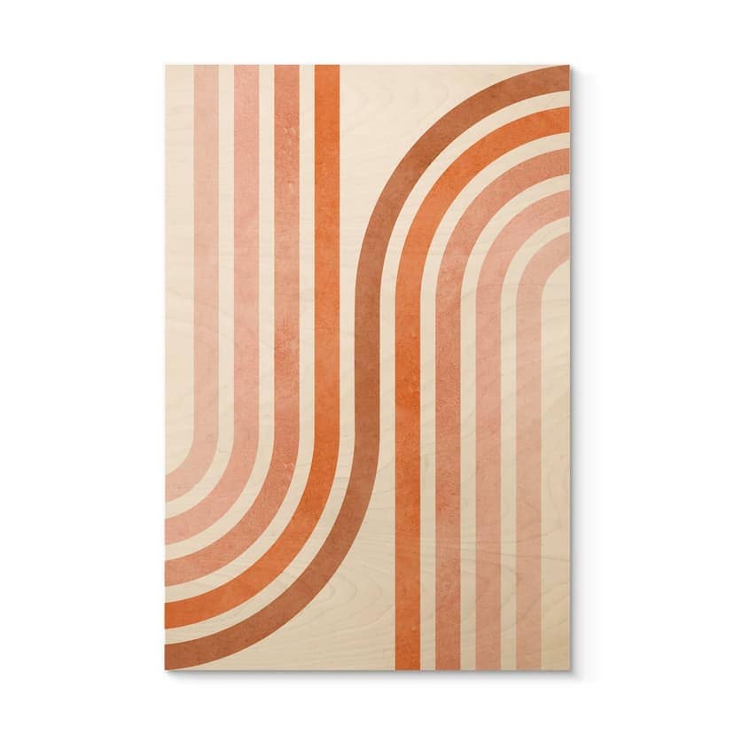 Stampa su legno Geometria fluida in stile retrò - Costa