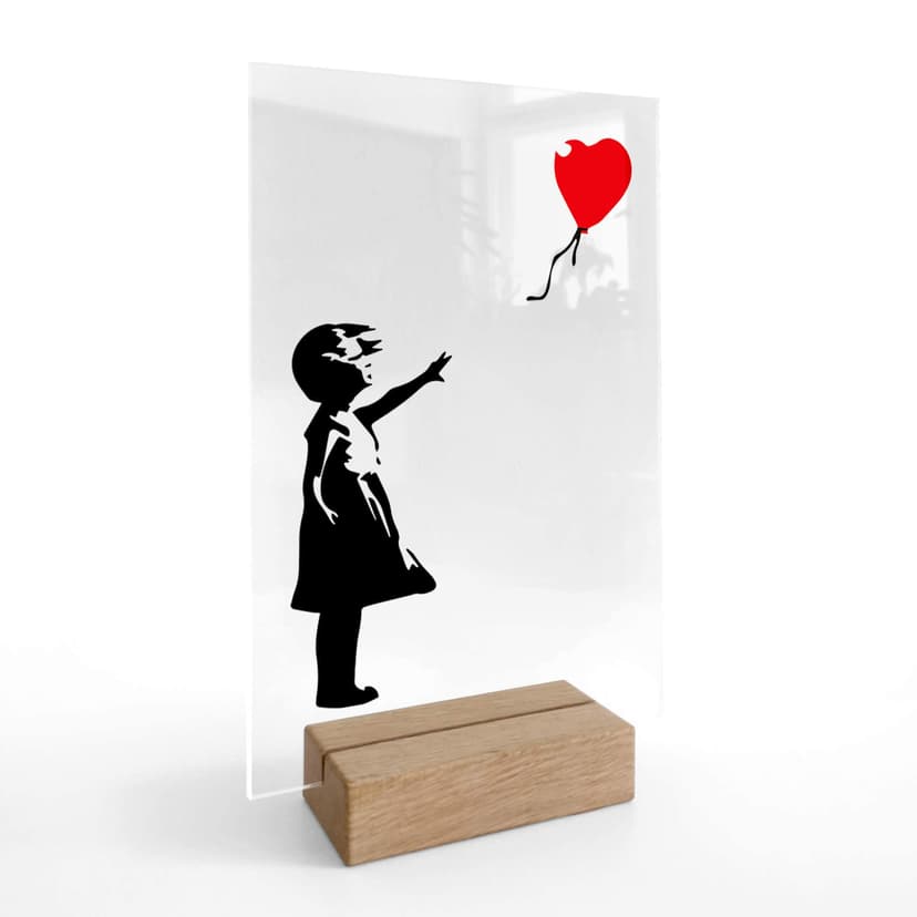 Decoro acrilico + supporto Banksy - Girl