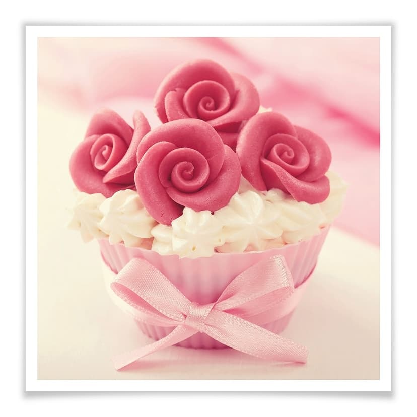Poster - Rose su pasticcino