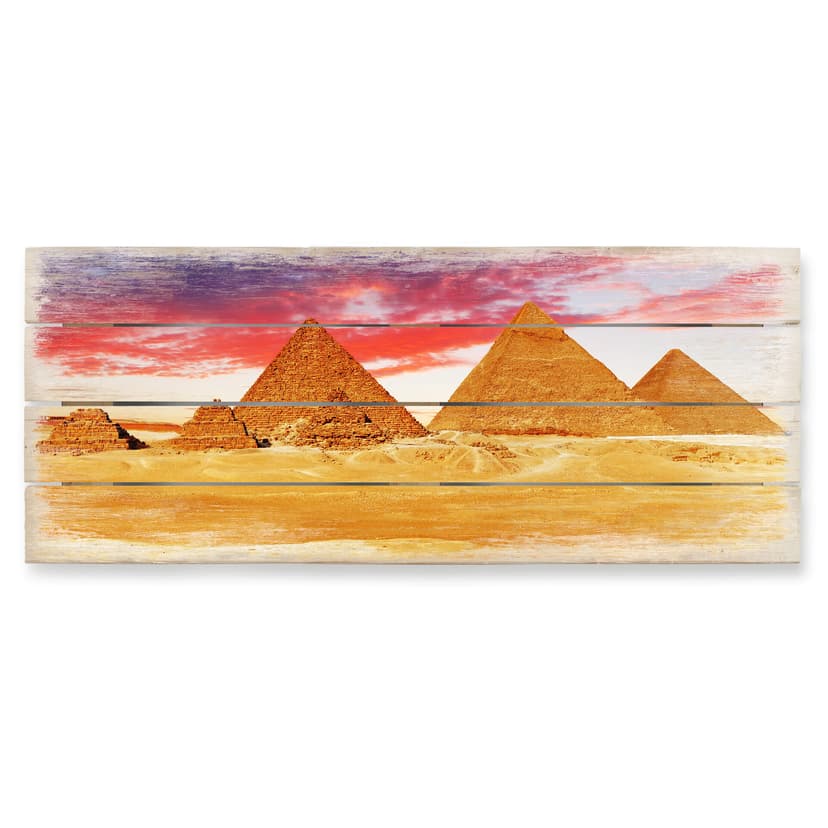 Stampa su legno - Le piramidi di Giza - panoramica