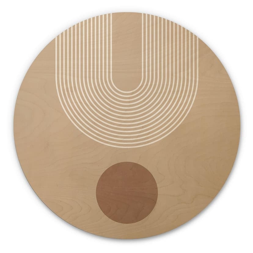Stampa su legno Geometria astratta in equilibrio - Ristova - Tondo