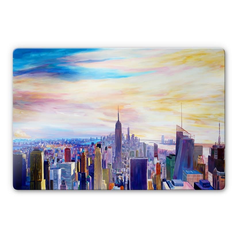 Glasbild Bleichner - Blick über New York City
