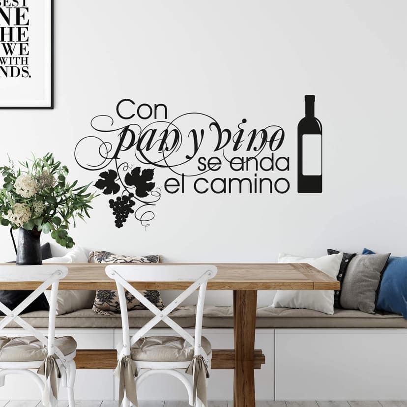 Adesivo murale - Con pan y vino se anda el camino