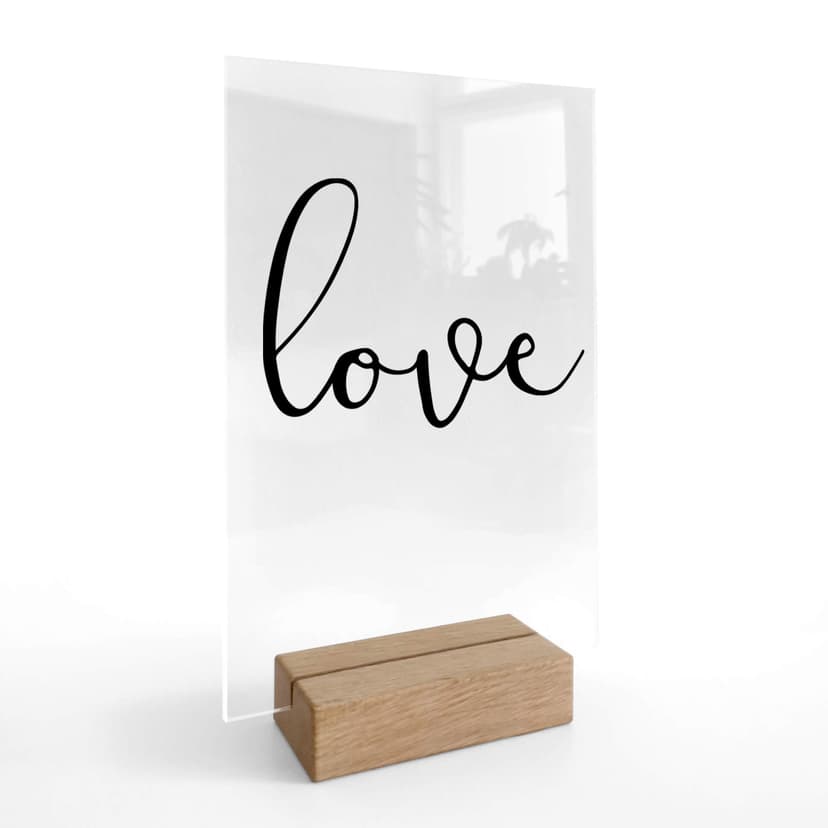 Decoro acrilico + supporto Love