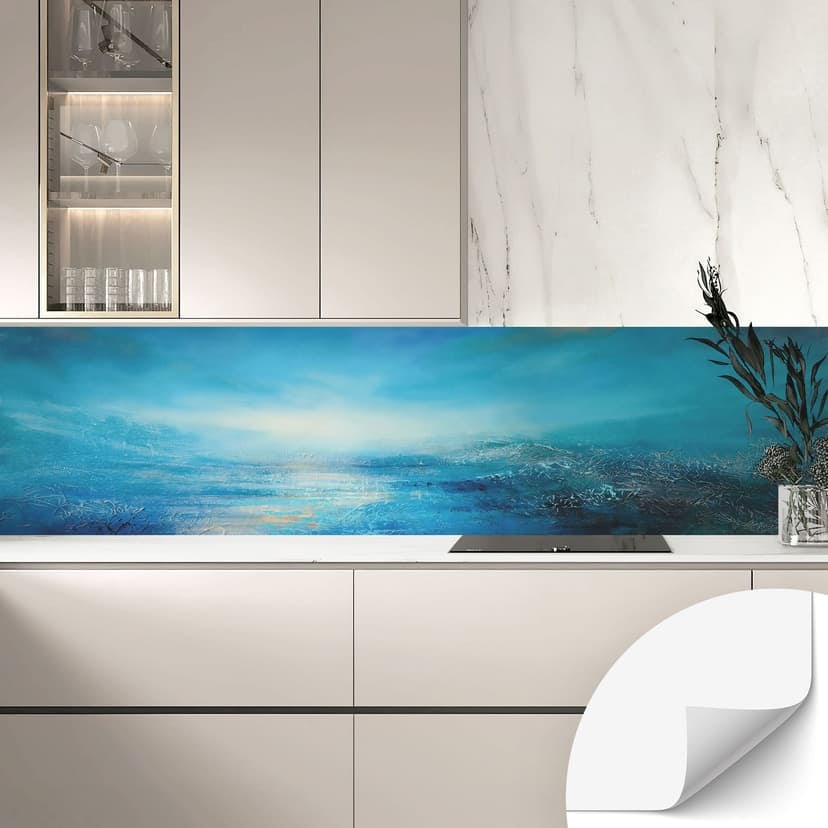 Rivestimento cucina autoadesivo Endless expanse in blu - Schmucker