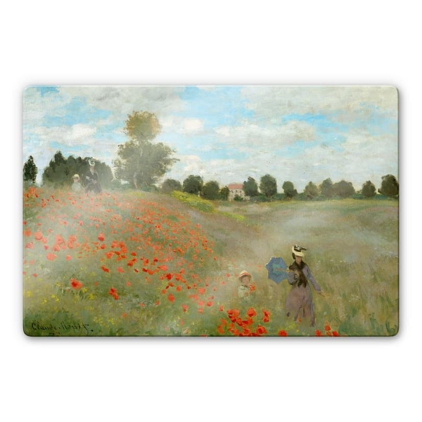 Stampa su vetro - Monet - campo di papaveri presso Argenteuil