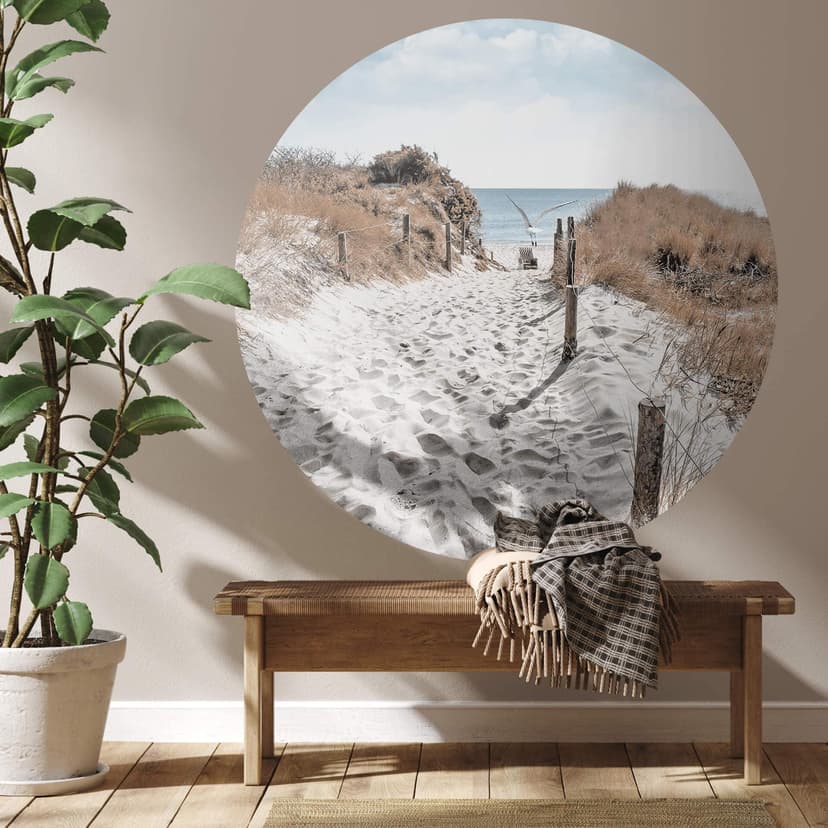 Adesivo murale dune di spiaggia - rotondo