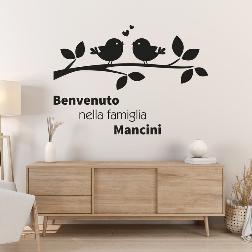 Adesivo murale Benvenuto nella famiglia + Nome