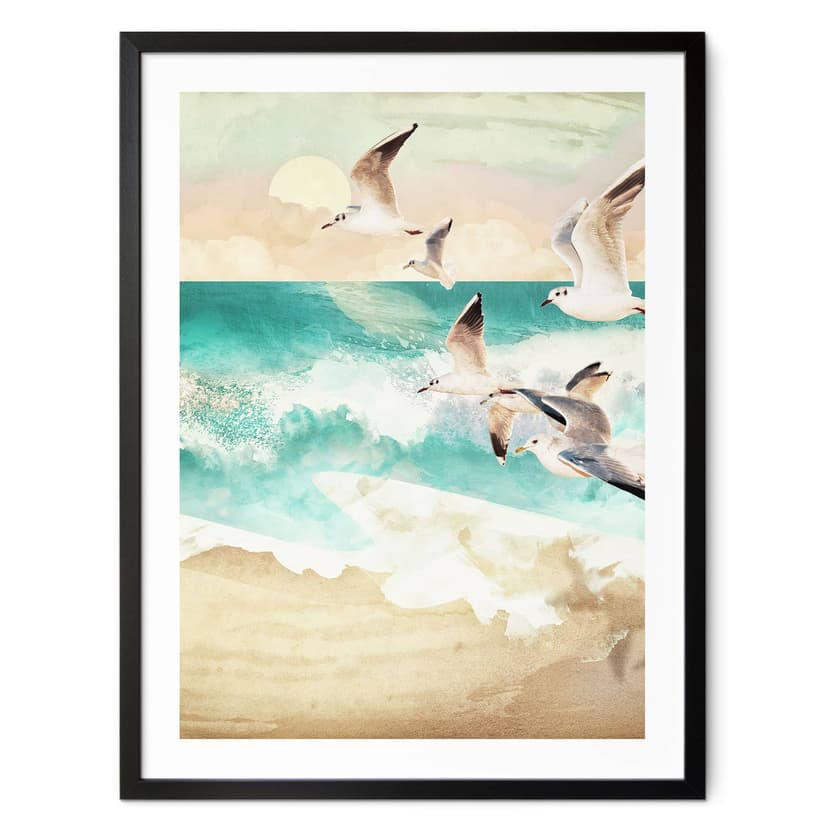 Poster Gabbiani sulla spiaggia - SpaceFrog Designs