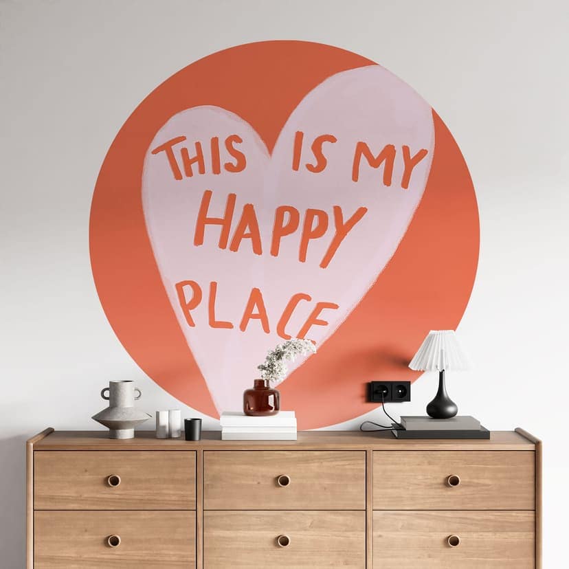 Adesivo murale This is my happy place con cuore - Fritsch - Round
