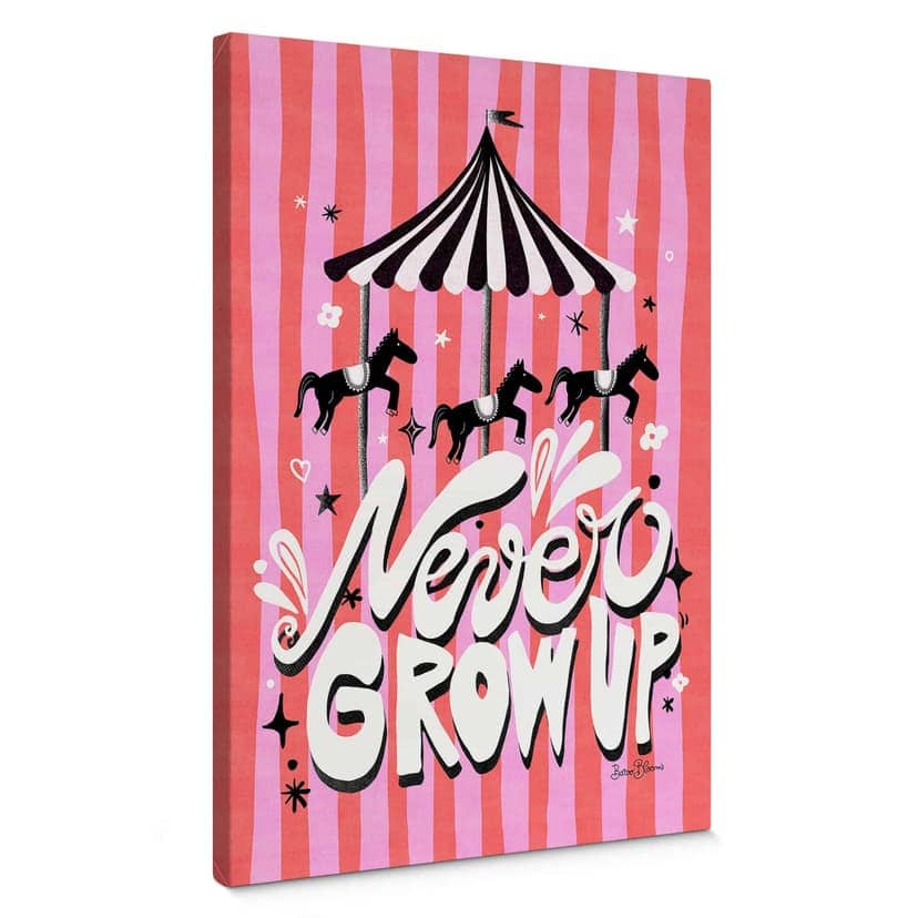 Stampa su tela Never grow up - Bloom