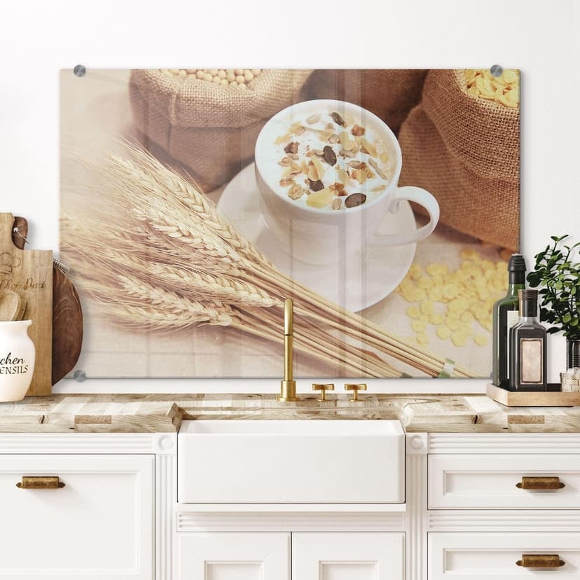 Pannello paraschizzi - Inizio di colazione
