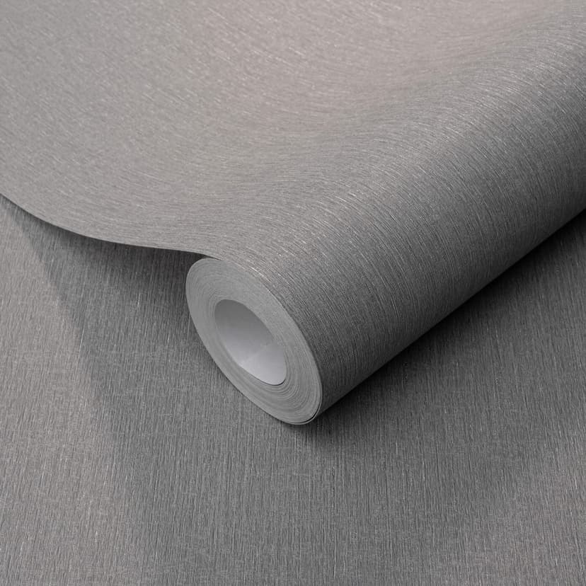 Carta da parati non tessuta con trama fine longitudinale in grigio
