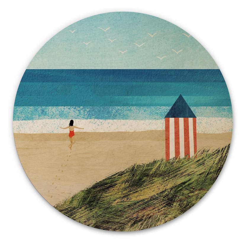 Stampa su legno per vacanze al mare con vista sulle dune - Rivers - Round