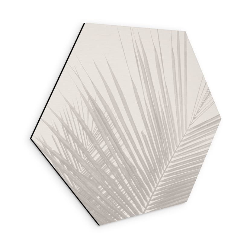 Stampe per pareti esagonali con foglie di lino - Bloomery Decor - alluminio dibond