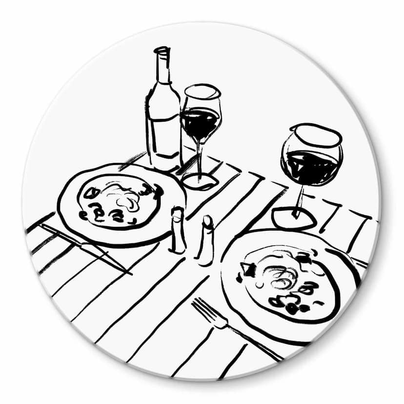 Stampa su vetro Natura morta con vino - Treechild - Rotonda