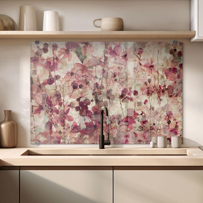 Pannello paraschizzi - Fiori vintage