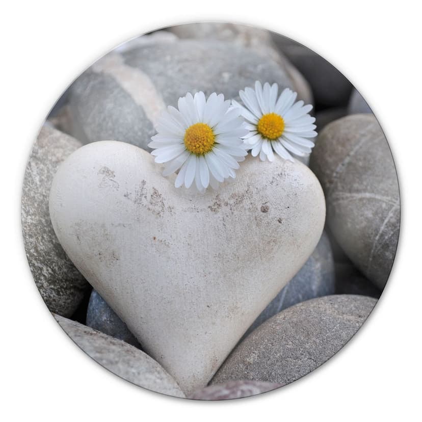 Stampa su vetro - Fiori dell'amore - tondo