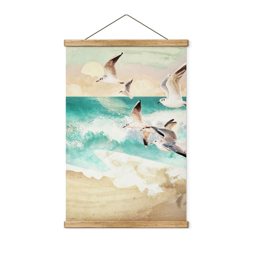 Poster tessile Gabbiani sulla spiaggia - SpaceFrog Designs