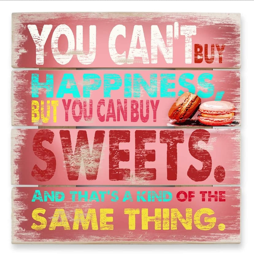 Stampa su legno - You can't buy happiness