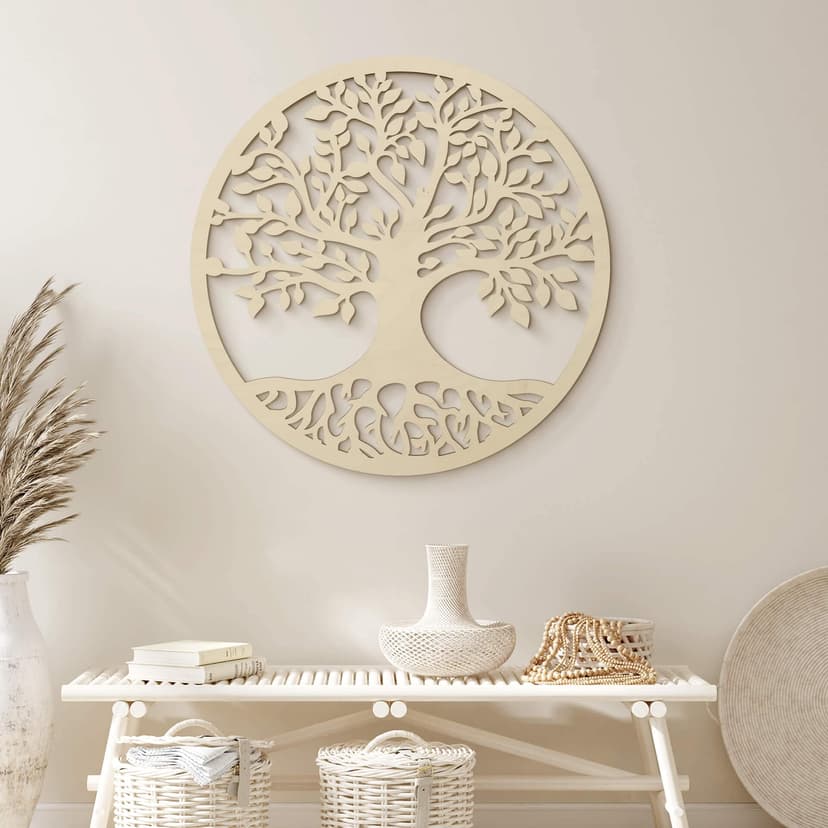 Decoro in legno - Albero con radici
