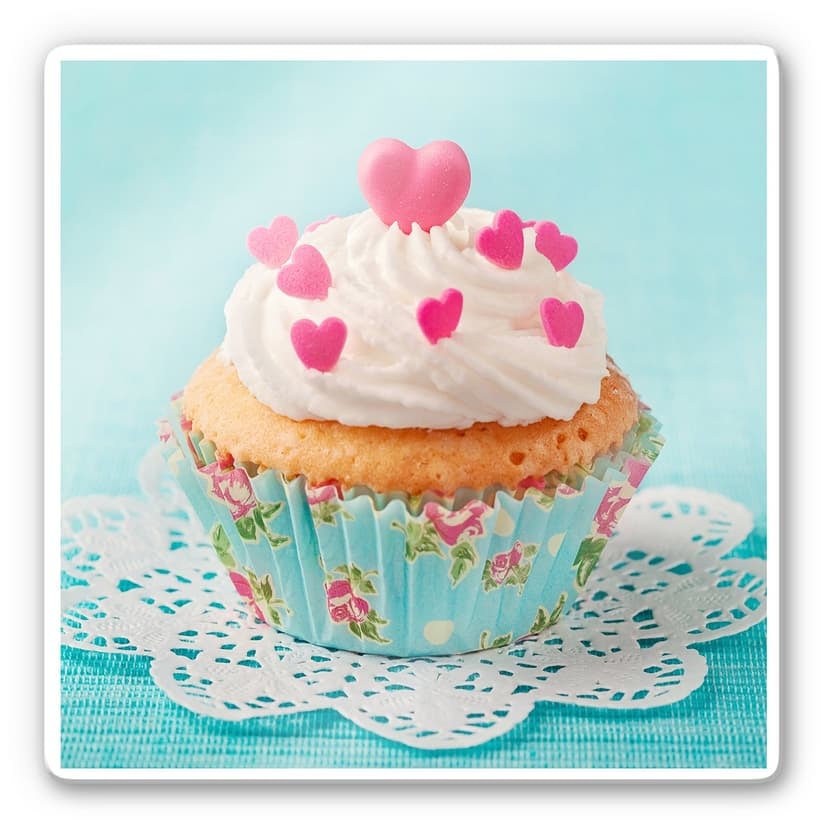 Stampa su vetro - Cuori su pasticcino - quadrato