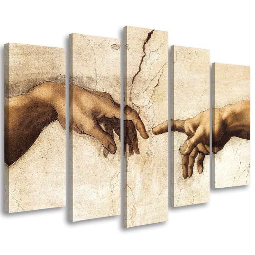 Stampa su tela 5 pezzi Creazione di Adamo