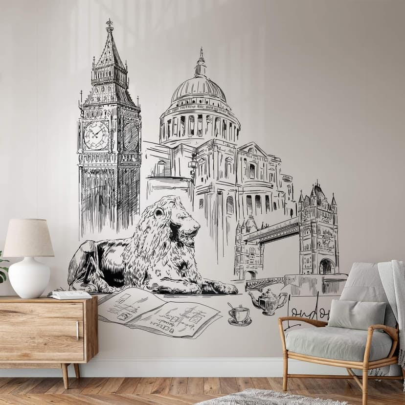 Fotomurale Love your City - London Bianco e nero