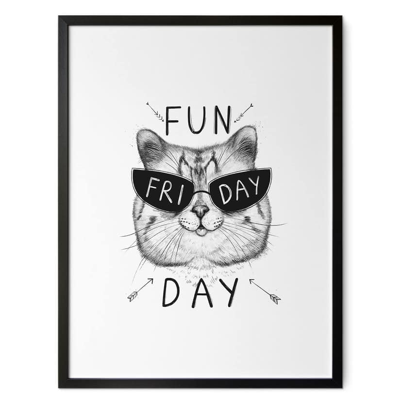 Poster gatto con occhiali da sole - Fun Friday Cat - Korenkova