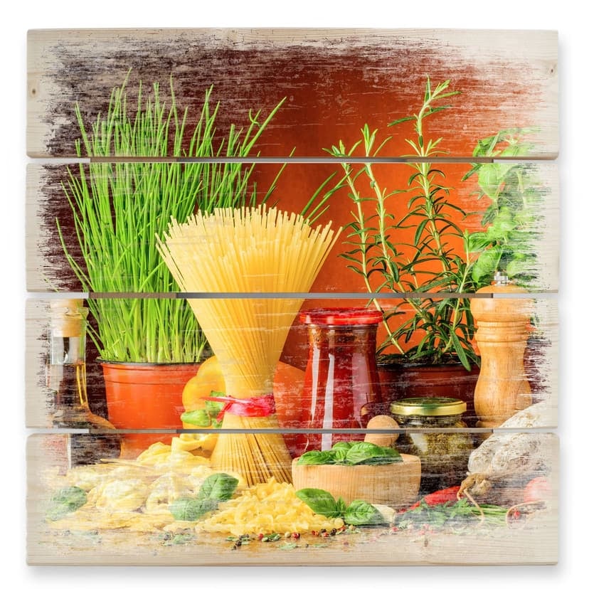 Stampa su legno - Cucina italiana