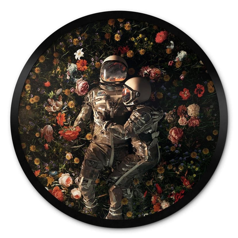 Poster Astronauti su un prato fiorito - Nicebleed