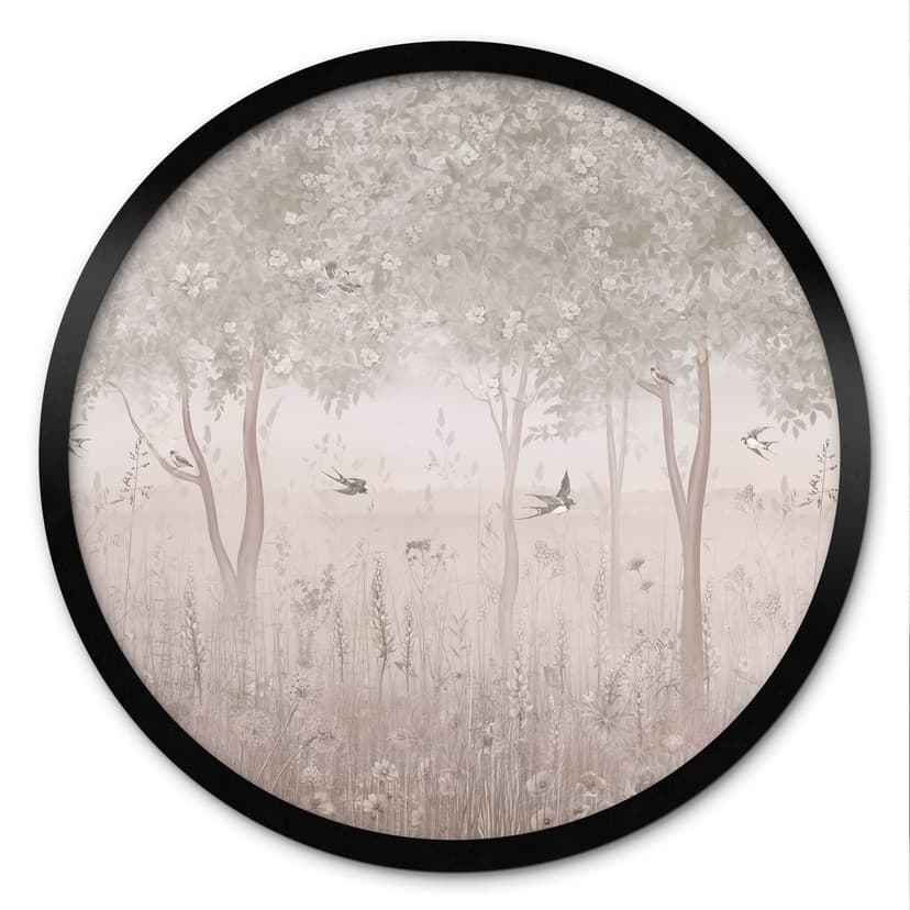 Poster Rondini estive nella foresta fiorita - Ms Tiff - Rotondo