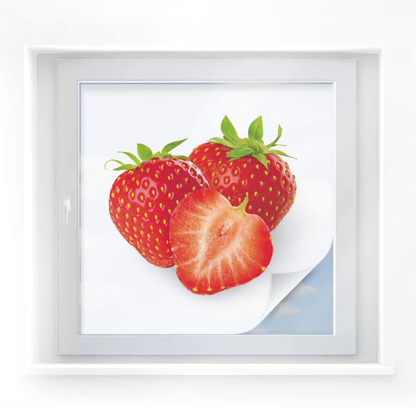 Pellicola adesiva per vetri - fragole (quadrato)