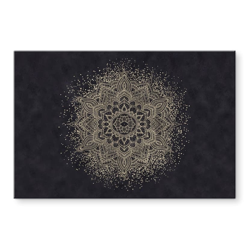 Stampe per pareti Mandala elegante in nero e oro - Bloomery Decor - Alluminio dibond