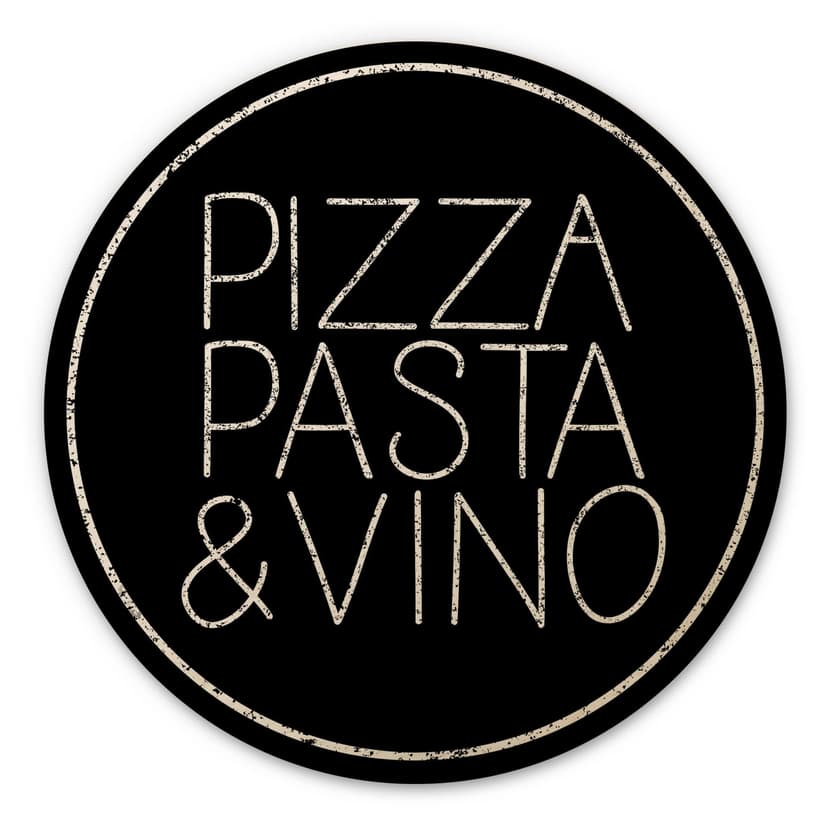 Stampa su legno Pizza Pasta & Vino nero - Rotondo