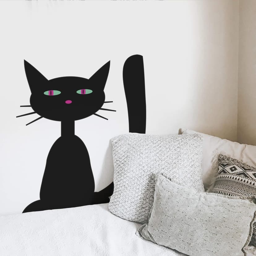 Adesivo murale - Gatto nero seduto