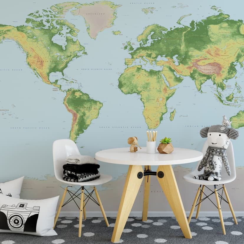 Fotomurale mappamondo - Mappa topografica