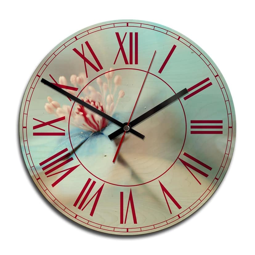 Orologio in legno Westum - Fiori delicati