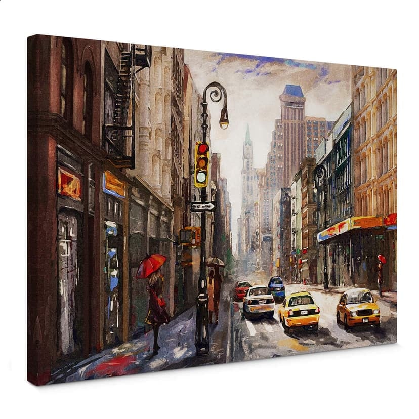 Stampa su tela - Ombrello rosso a New York