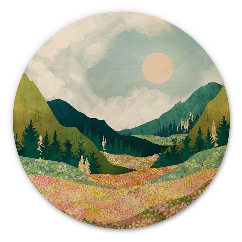 Stampa su legno Prato colorato in primavera - SpaceFrog Designs