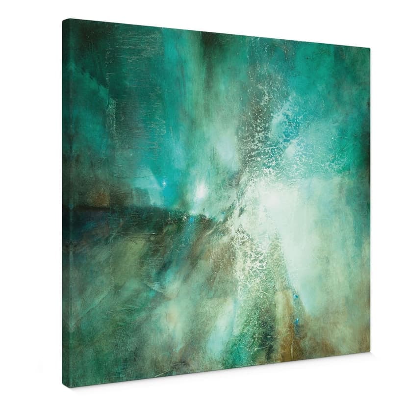 Stampe su tela Turchese astratto in luce e texture - Schmucker - Quadrato