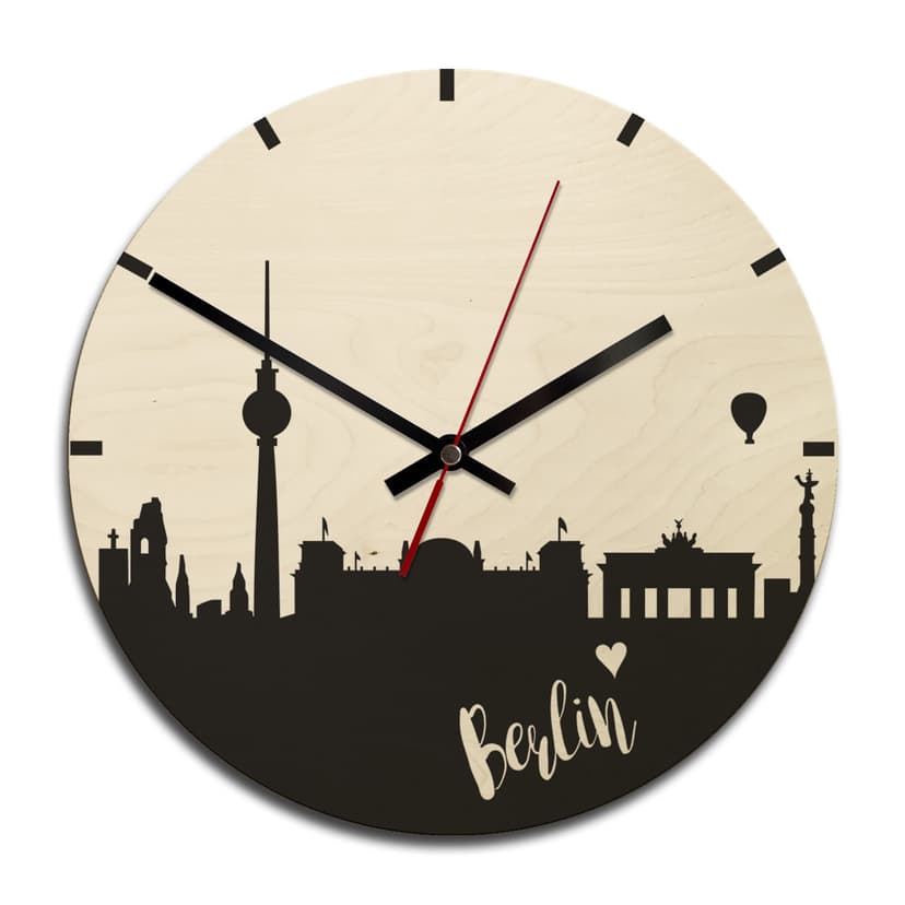 Orologio in legno - Skyline Berlino