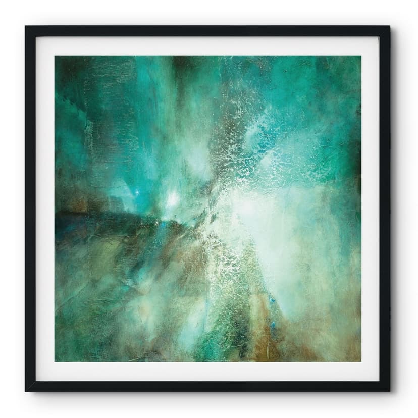 Poster Turchese astratto in luce e texture - Schmucker - Quadrato
