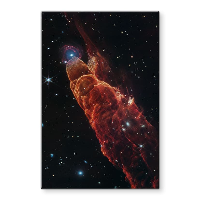 Stampa su vetro James Webb Telescope - Uragano cosmico Herbig Haro 49/50