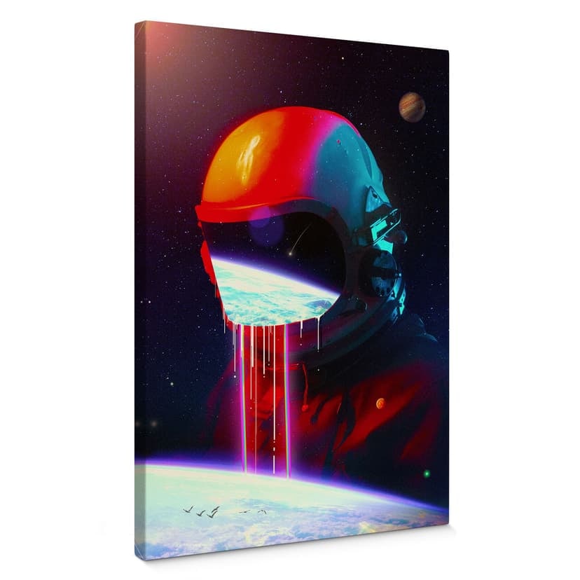 Stampa su tela Astronauta che domina la Terra - Nicebleed